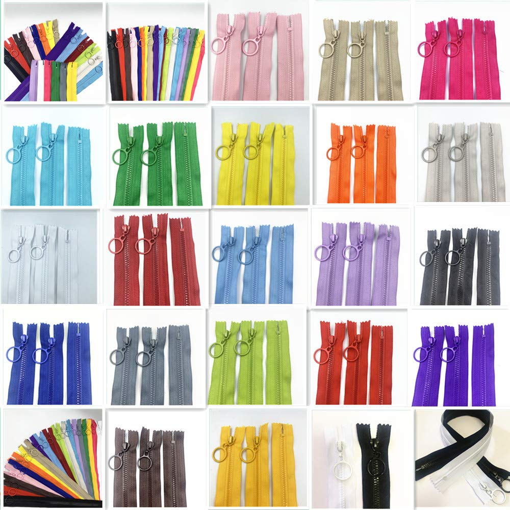20 cerniere in resina plastica con anello di trazione 70 cm per fai da te, borse, cucito, artigianato (70 cm)