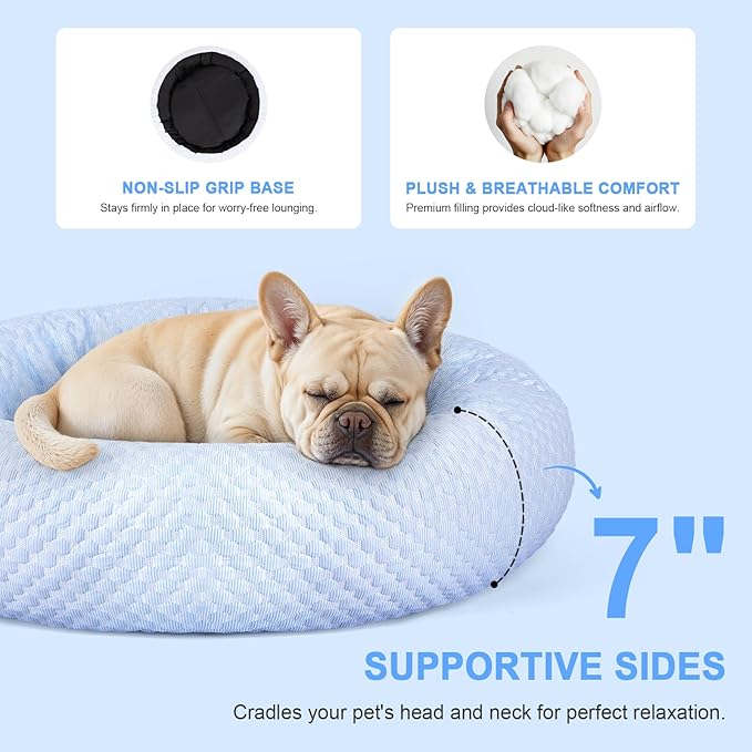 Cama Redonda Perro Mediano 76cm Refrescante y Lavable miniatura 4