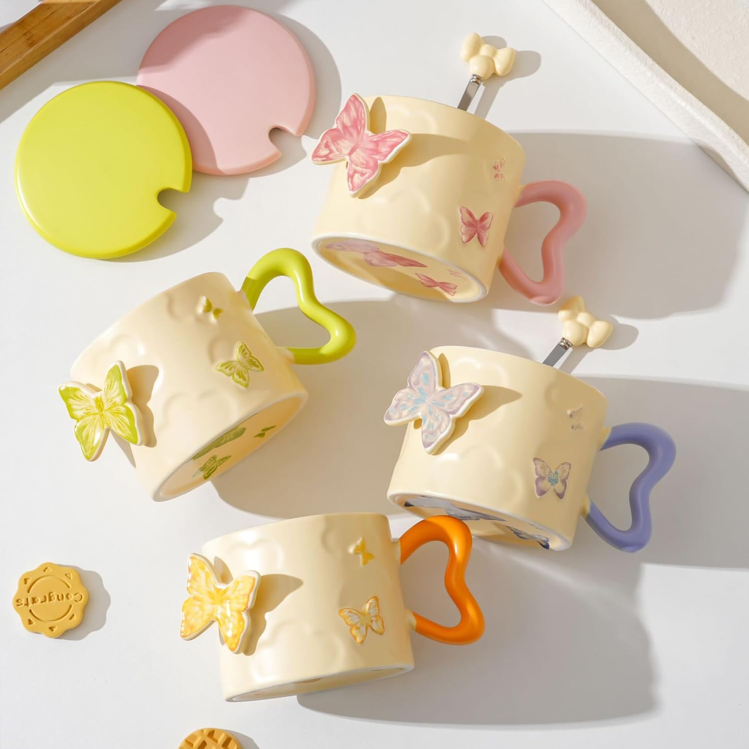 Butterfly Coquette Mug Porcelain Coffee Tea Cup 12 OZ Violet Bow Ceramic Cute Coffee Mug for Women Girl - Image 9