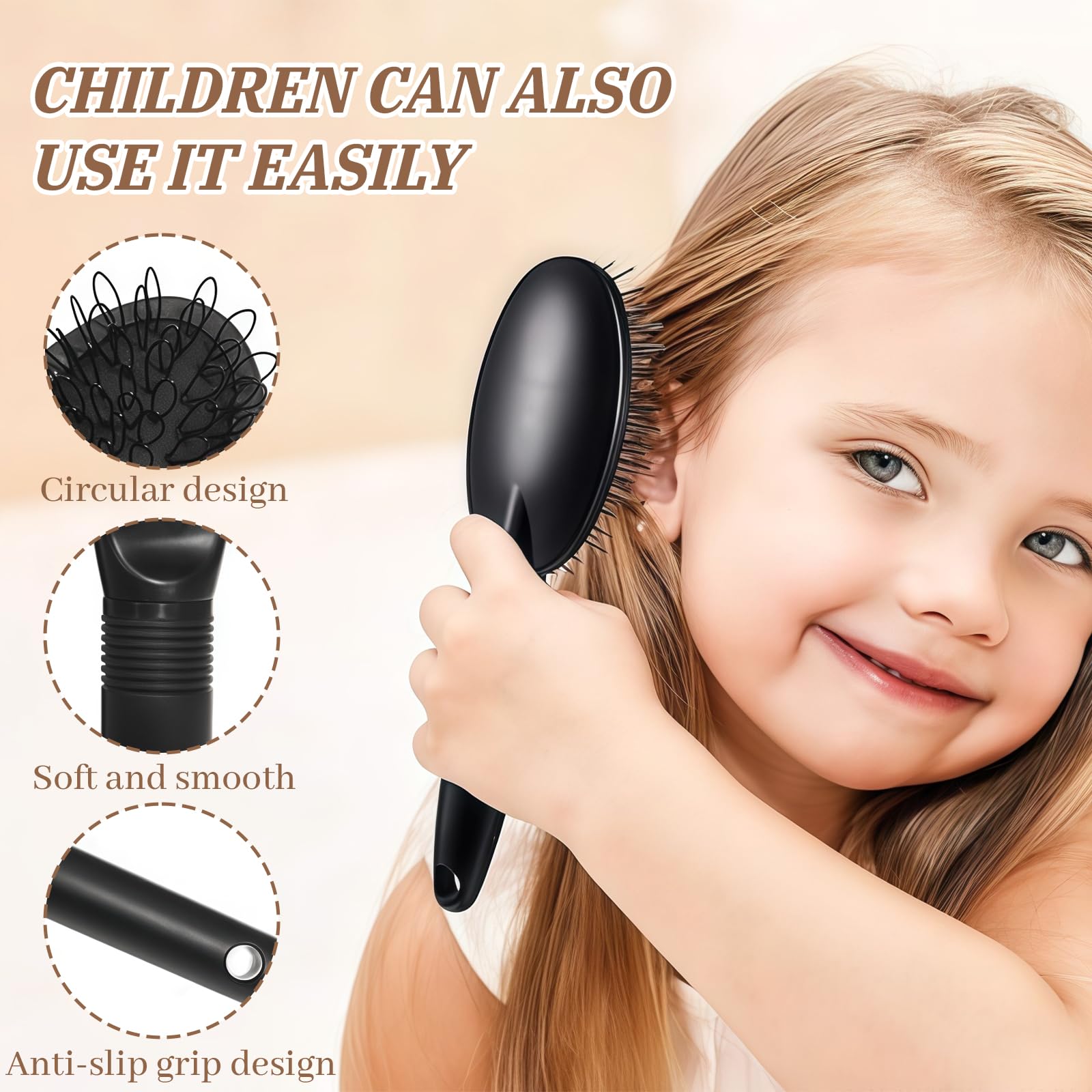 AstraGlam 3PCS Wig Brush and Comb Set, Brushes for Synthetic and Natural Wigs Includes Extension Brush and Comb - Image 3