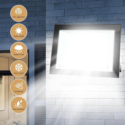 Miniatura 7 de Luz de inundación LED equivalente a 700 W con estaca de tierra, luz de trabajo exterior impermeable IP66, extremadamente brillante, 6500K, 6600LM,