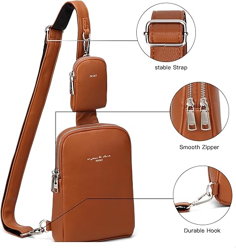 Miniatura 6 de Haytijoe Small Sling Bag,Fanny Packs Purse Vegan Leather Crossbody Bags for Women,Gifts for Her