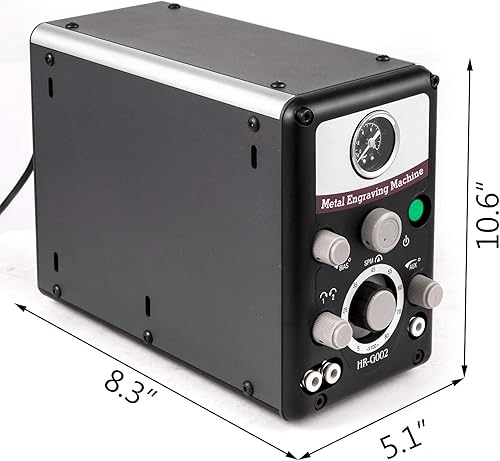 Miniatura 6 de VEVOR Máquina neumática grabadora de joyas 110V 60Hz Máquinas neumáticas de grabado a mano 400-8000 RPM Graver neumática de doble cabeza micro