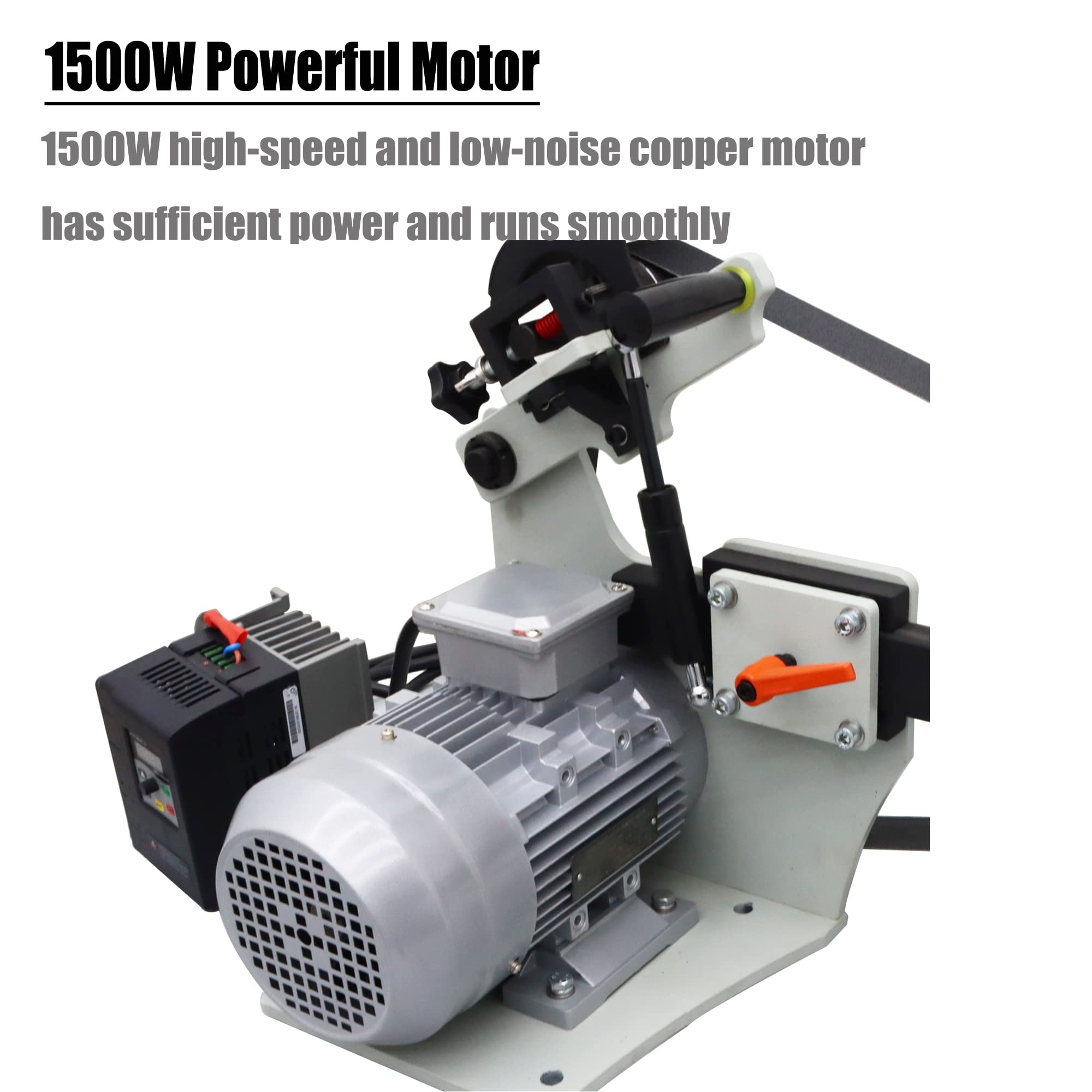 HQHAOTWU Belt Sander Knife Grinder Variable Speed Multi-Function Belt Sander with Wheel and Flat Platen Tool Rest for Knife Making 72
