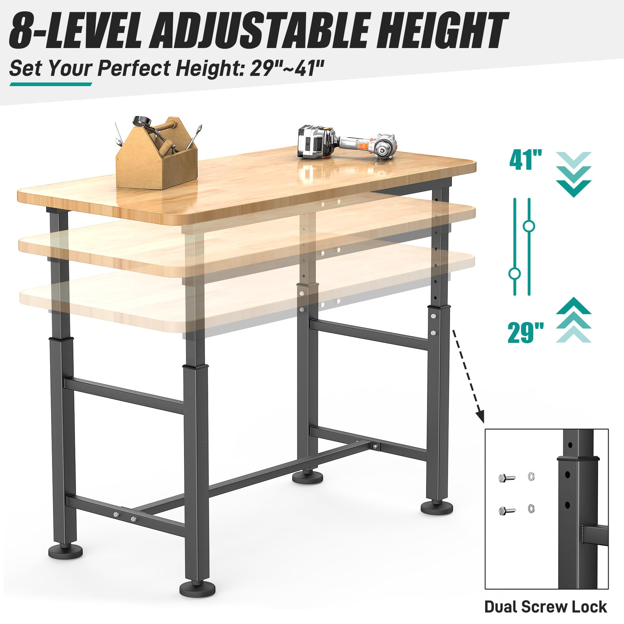 EVERHANGER Workbench - Heavy Duty Adjustable Height -3 EVERHANGER Workbench - Heavy Duty Adjustable Height -3