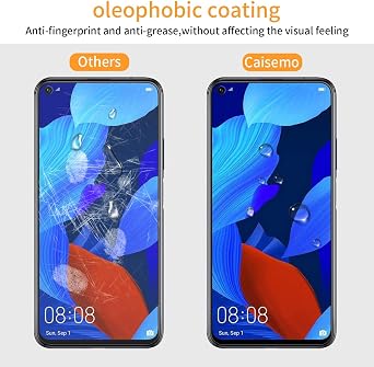 2 Pack For Huawei Nova 5T Tempered Glass Screen Protector,9H Hardness, Anti Scartch,Soft Touch