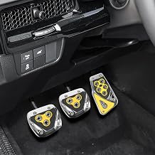 Zufoty 3PCS Car Non-Slip Aluminum Alloy Pedal Pads, Manual Transmission Brake Pedal Covers, Non-Slip Car Pedal Covers, Car Clutch Pedal Kits Universal Car Accessories for Most Cars