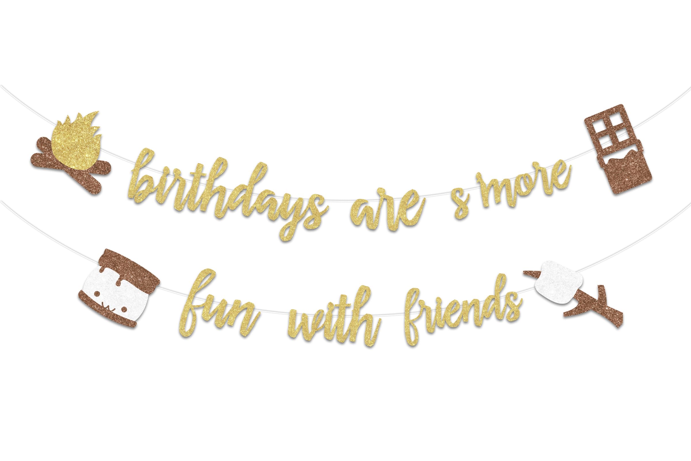 Kreatwow S'more Birthday Party Banner S'mores Party Decorations Campfire Camper Birthday Decoration Birthdays Are S'more Fun With Friend Banner