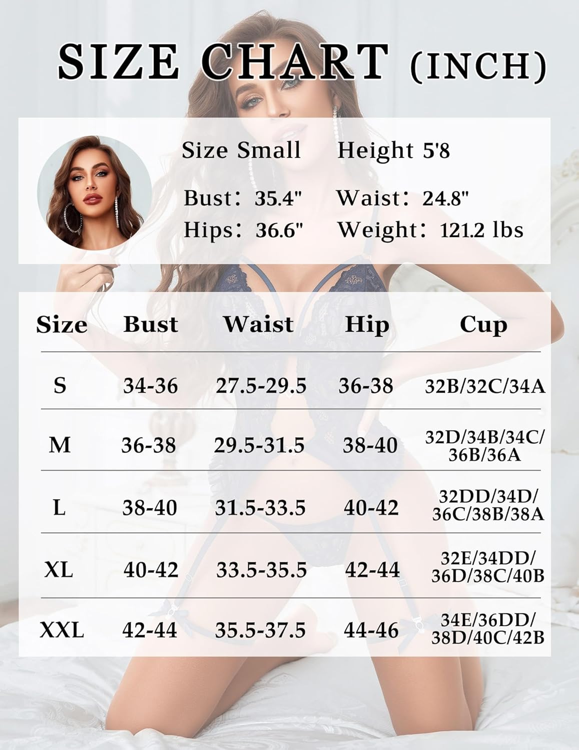 Avidlove Women Lingerie Sexy Lace Corset Teddy One Piece Bodysuit Lingerie Set with Garter Belt(No Stockings) - Image 6