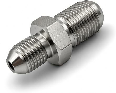 M12x1.0 to 3AN Straight Male Fitting Adapter "Stainless Steel" M12-AN3