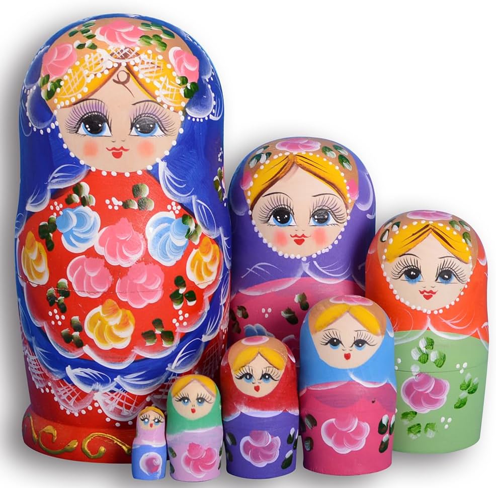 YAKELUS 7pcs Russian Nesting Dolls Matryoshka handmade0701