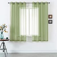 Vista 26 de Cortinas traslúcidas de 108 pulgadas para sala de estar, dormitorio, apartamento, ventana, 2 paneles con ojales, cortinas semitransparentes