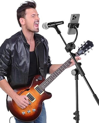 Miniatura 7 de InnoGear Soporte de micrófono para teléfono, abrazadera de montaje de cuello de cisne flexible para micrófono, tubos, tubos, accesorios de música