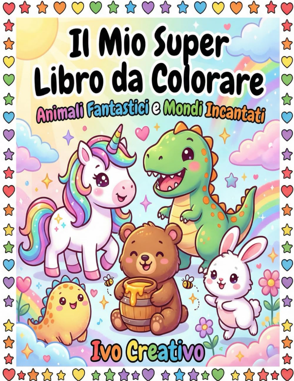 Il Mio Super Libro da Colorare: Animali Fantastici e Mondi Incantati: Un'avventura creativa per piccoli artisti con 25 disegni da colorare