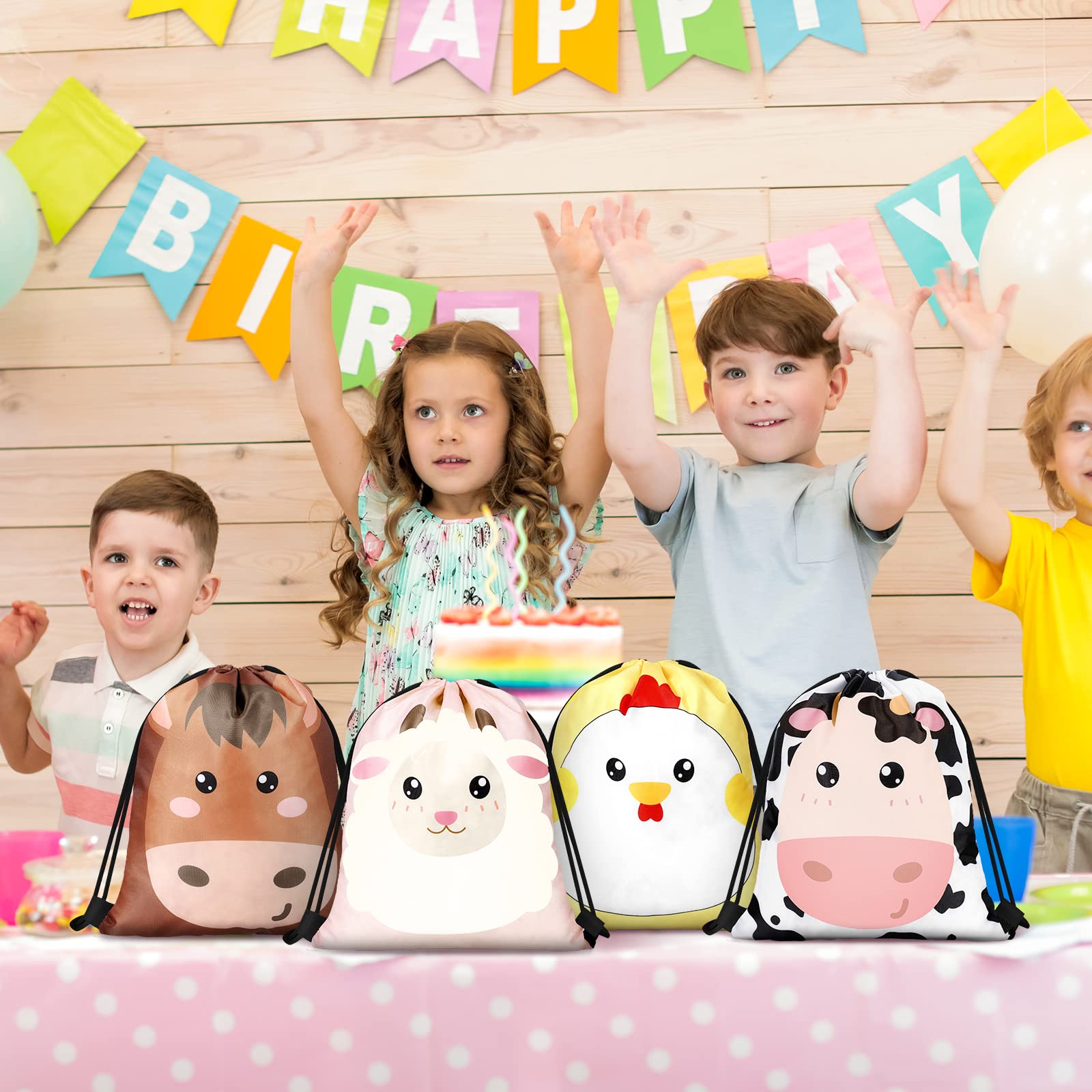 Snapklik.com : 36 Pcs Farm Animal Party Favor Gift Bags Farm Birthday ...