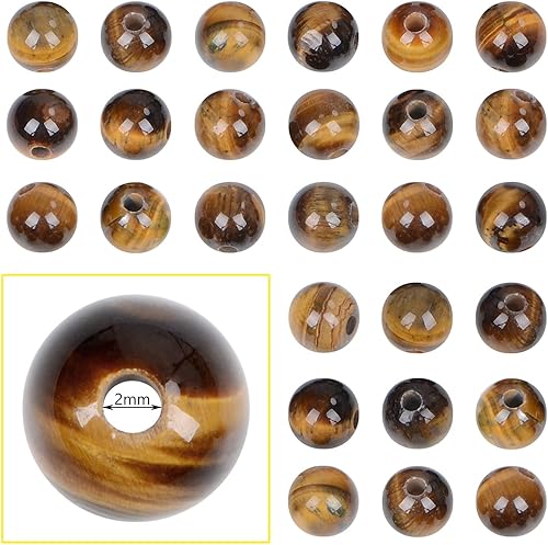 Bymitel Cuentas de 0315in agujero grande cuentas de piedra natural original de 0079in cuentas sueltas redondas y sueltas de 45 unidades hebras