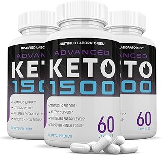 (3 Pack) Advanced Keto 1500 Pills Ketogenic Supplement Includes goBHB Exogenous Ketones Premium Ketosis Support for Men Women 180 Capsules 3 Bottle