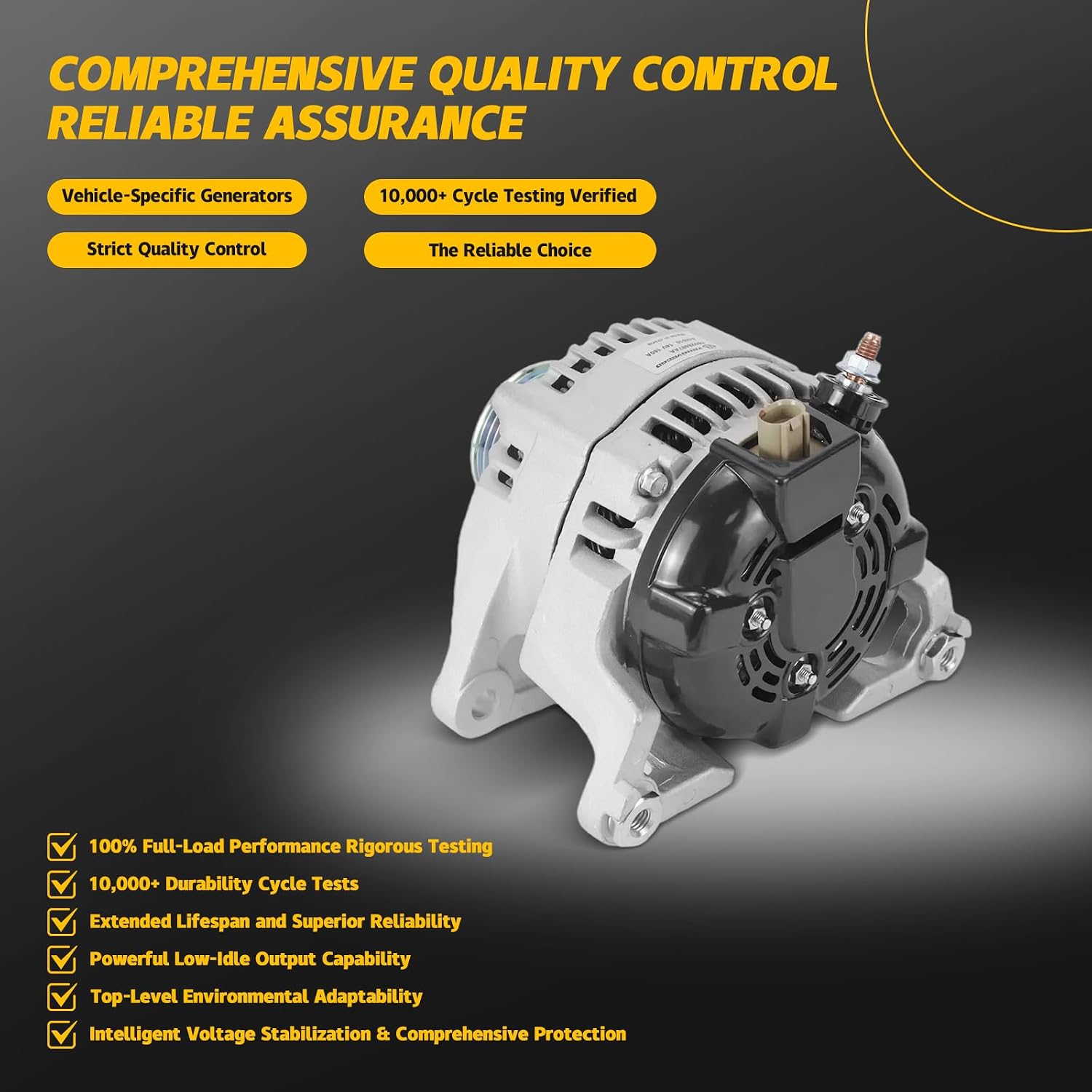 56028697AA Alternator for Dodge Ram 1500 2500 3500 V8 5.7L 2003 2004 2005 2006, for Dodge Durango V8 5.7L 2004 2005 2006, Replaces 13988N 139560 2905139 56028697AD A80278 40052280R