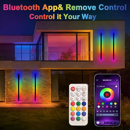 Miniatura 29 de Luz de Pared Exterior, Apliques de Pared Exteriores Modernos de 39 Pulgadas, Luces de Pared Largas Negras Impermeables con Iluminación Cálida, Luz