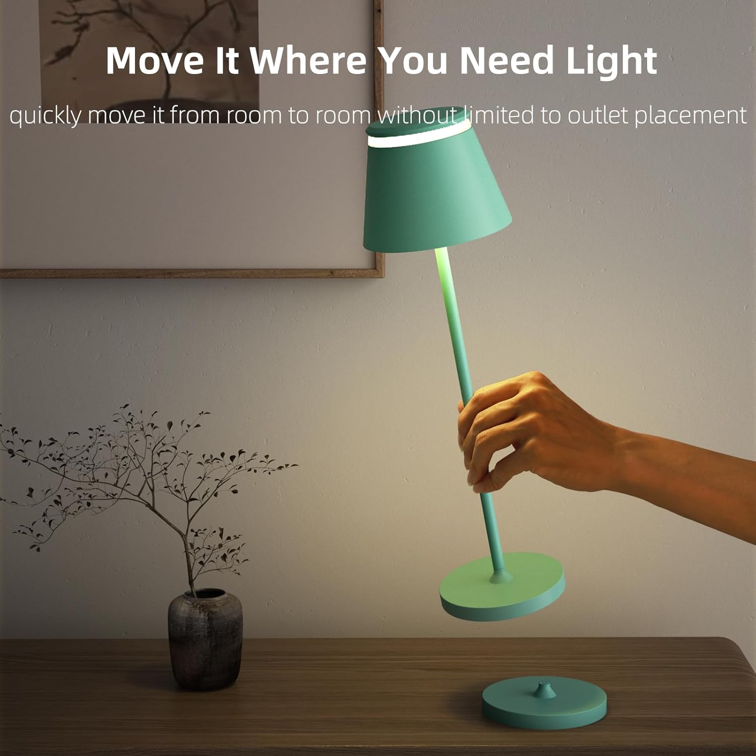 Cordless Table Lamp Set of 2 with Portable USB Rechargeable Dock, LED Wireless Touch Desk Lamps with Remote, 3 Color Stepless Dimmable, for Bedroom Night Lights Dining Outdoor Patio Restaurant