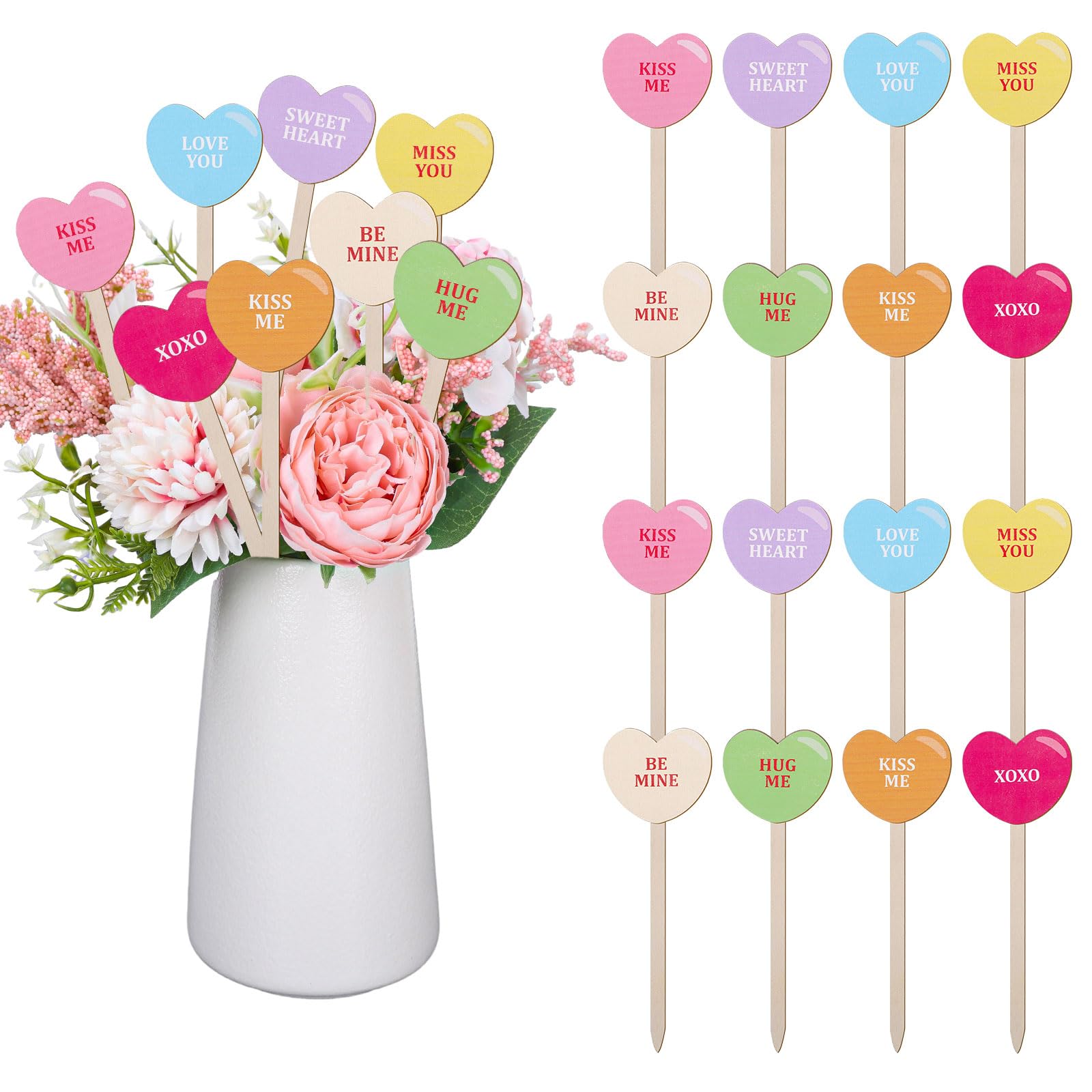 Adornos de San Valentín Whaline de corazones para complementar regalos de aniversario 1