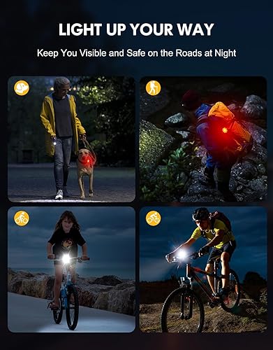 Miniatura 7 de Luces de bicicleta 8+7 modos, luces de bicicleta recargables USB delanteras y traseras, ultra brillantes con foco y reflector, luces de bicicleta
