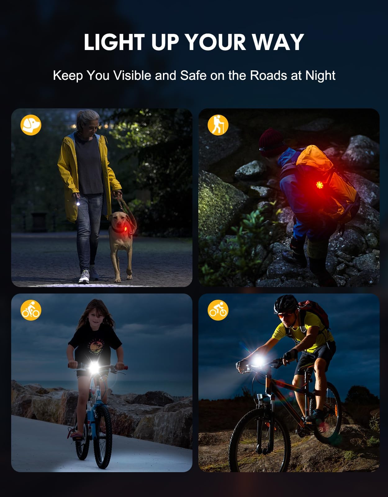 Luces de bicicleta [8+7 modos], luces de bicicleta recargables USB delanteras y traseras, ultra brillantes con foco y reflector, luces de bicicleta impermeables IP65 para carretera, montaña, 7