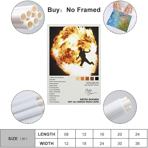 Miniatura 2 de Metro Boomin Not All Heroes Wear Capes - Póster para estética de habitación, pósteres artísticos en lienzo, impresión artística moderna de pared