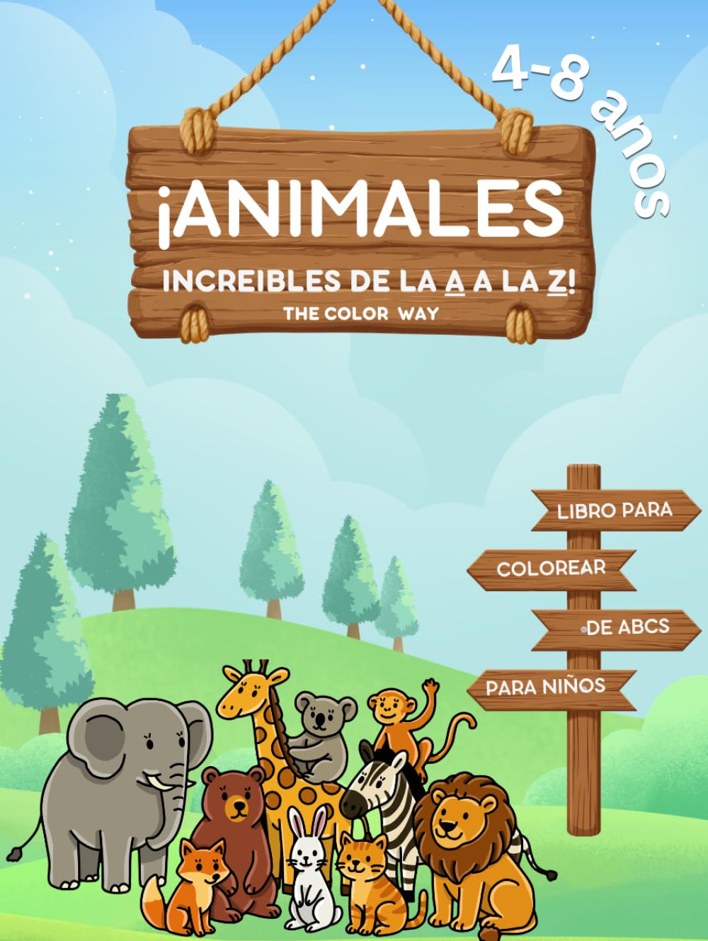 Animales Increíbles de la A a la Z: Libro de colorear animales y trazar sus nombres (alfabeto) para niños