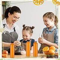 Vista 6 de Dandat 50 botellas de plástico transparente de 10 onzas con tapas, botellas sensoriales vacías reutilizables a granel desechables para jugos, beber