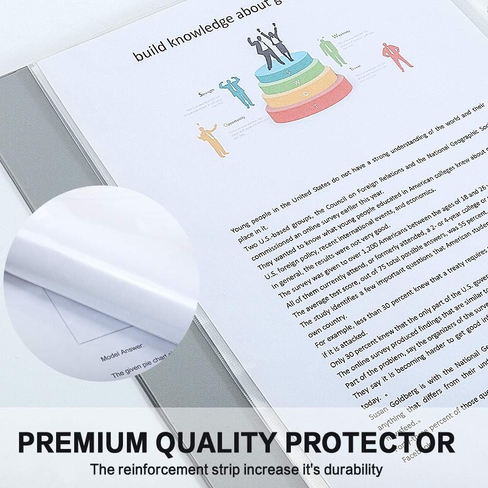 Sheet Protectors, HERKKA 500 Pack Upgrade Clear Plastic Page Protectors Sheet Reinforced 11-Hole Fit for 3 Ring Binder Fits Standard 8.5 x 11 Paper, 9.25 x 11.25 Top Loaded, Acid Free