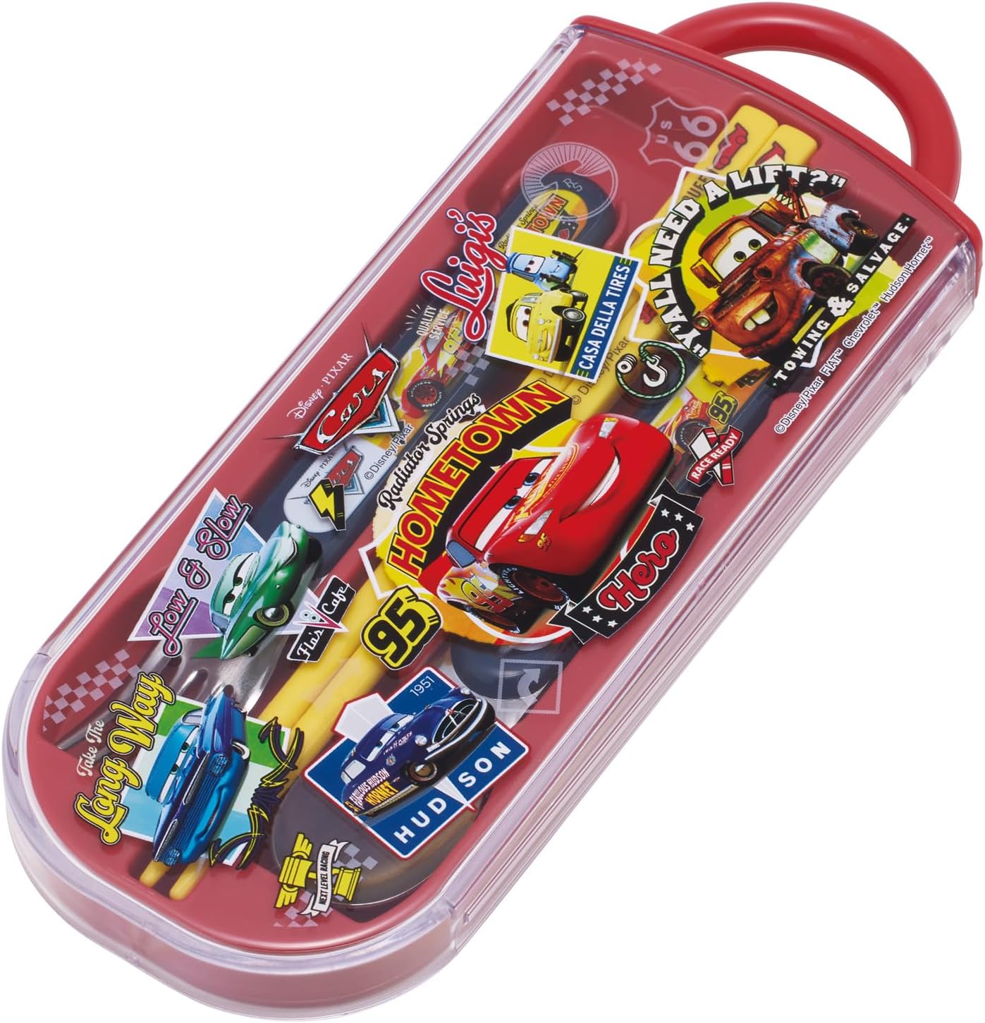 Skater TACC2-A Children's Trio Set Chopsticks, Spoon, Fork, 6.5 inches (16.5 cm), Disney Cars 26 Boys