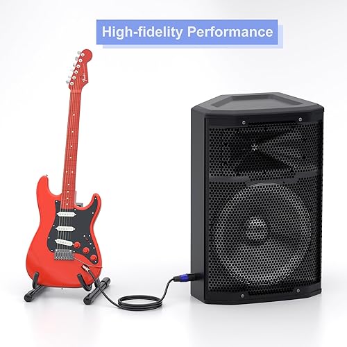 Miniatura 7 de Paquete de 2 cables de altavoz Speakon de 6 pies a macho de 14 pulgadas, cable profesional resistente de calibre 12, cable de conexión de 0.250 in