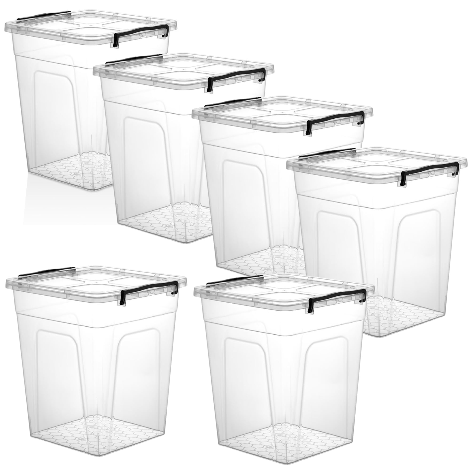 Easy Shopping® 30L Liter Clear Plastic Deep Storage Box with Locking Lid Home Office Kitchen Travel Food Storage Container (6)
