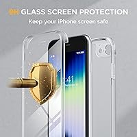 Vista 304 de Miracase Funda magnética para iPhone 14 de 6.1 pulgadas, protector de pantalla de vidrio templado integrado + protector de lente, compatible