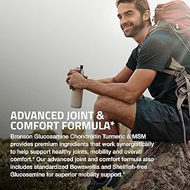 Bronson Glucosamine Chondroitin Turmeric & MSM Advanced Joint & Cartilage Formula, Supports Healthy Joints, Mobility & Cartilage - Non-GMO, 360 Capsules