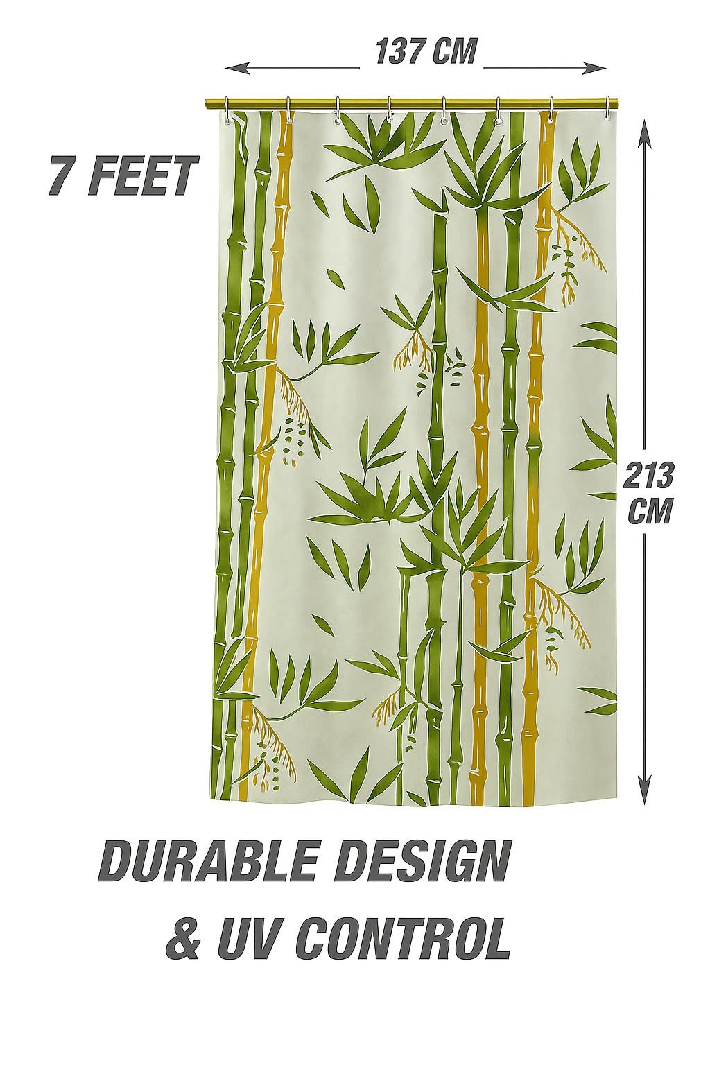 Homerz Bamboo Shower Curtain - Natural -4