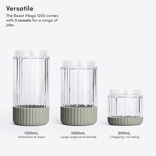 Miniatura 5 de Beast Mega 1200 Plus  Batidora de encimera de alta calidad  Batidos, batidos, salsas, salsas, salsas, sopas  Mezcla hielo y frutas congeladas