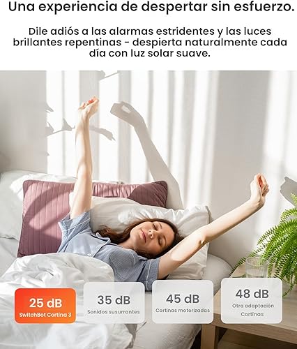 Miniatura 6 de SwitchBot Abrecortinas automático 2025 con 3 varillas, control remoto Bluetooth, control WiFi y smartphone, alto rendimiento mejorado, añade