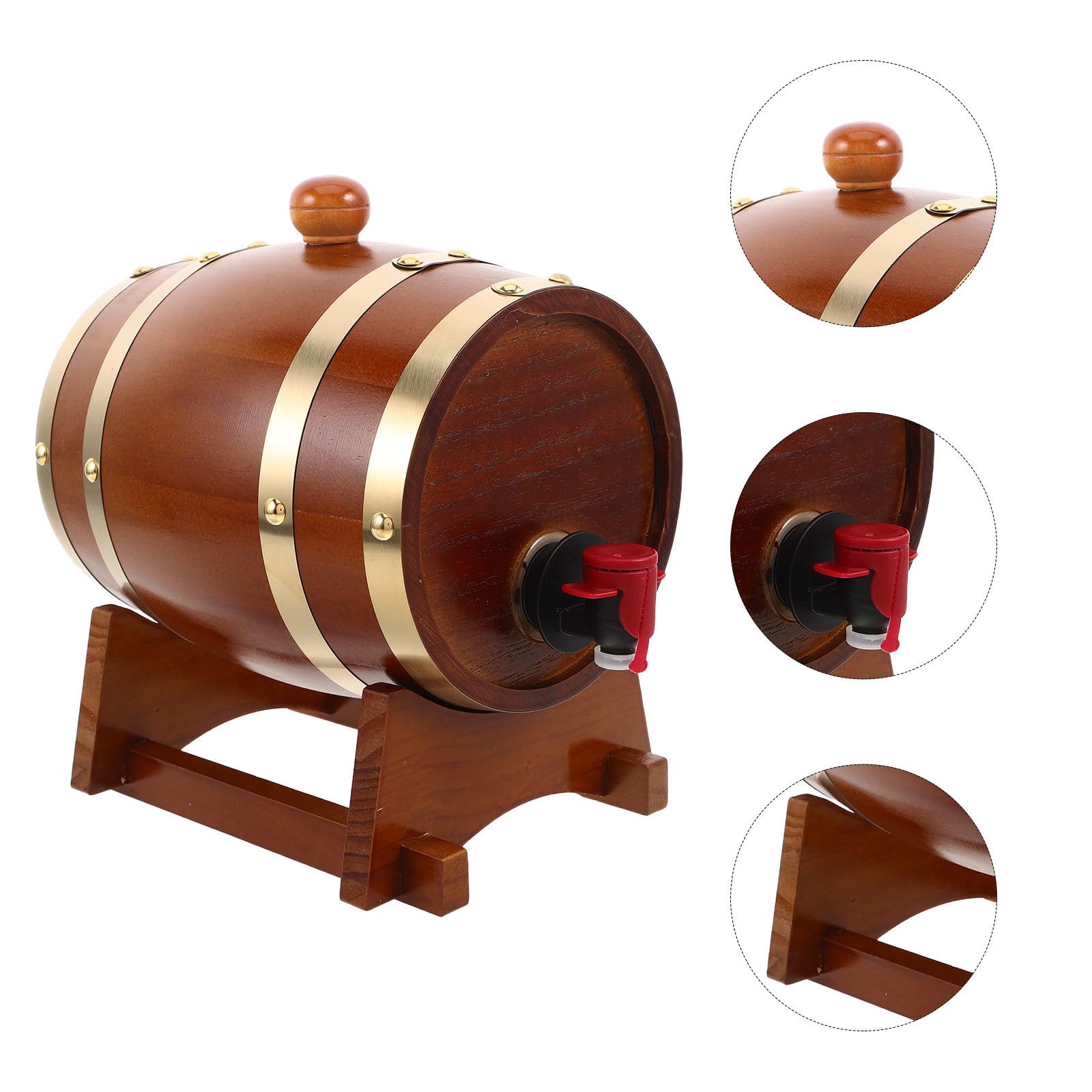 TOPBATHY Barril de Roble Vintage de 11.3 con Soporte de Madera