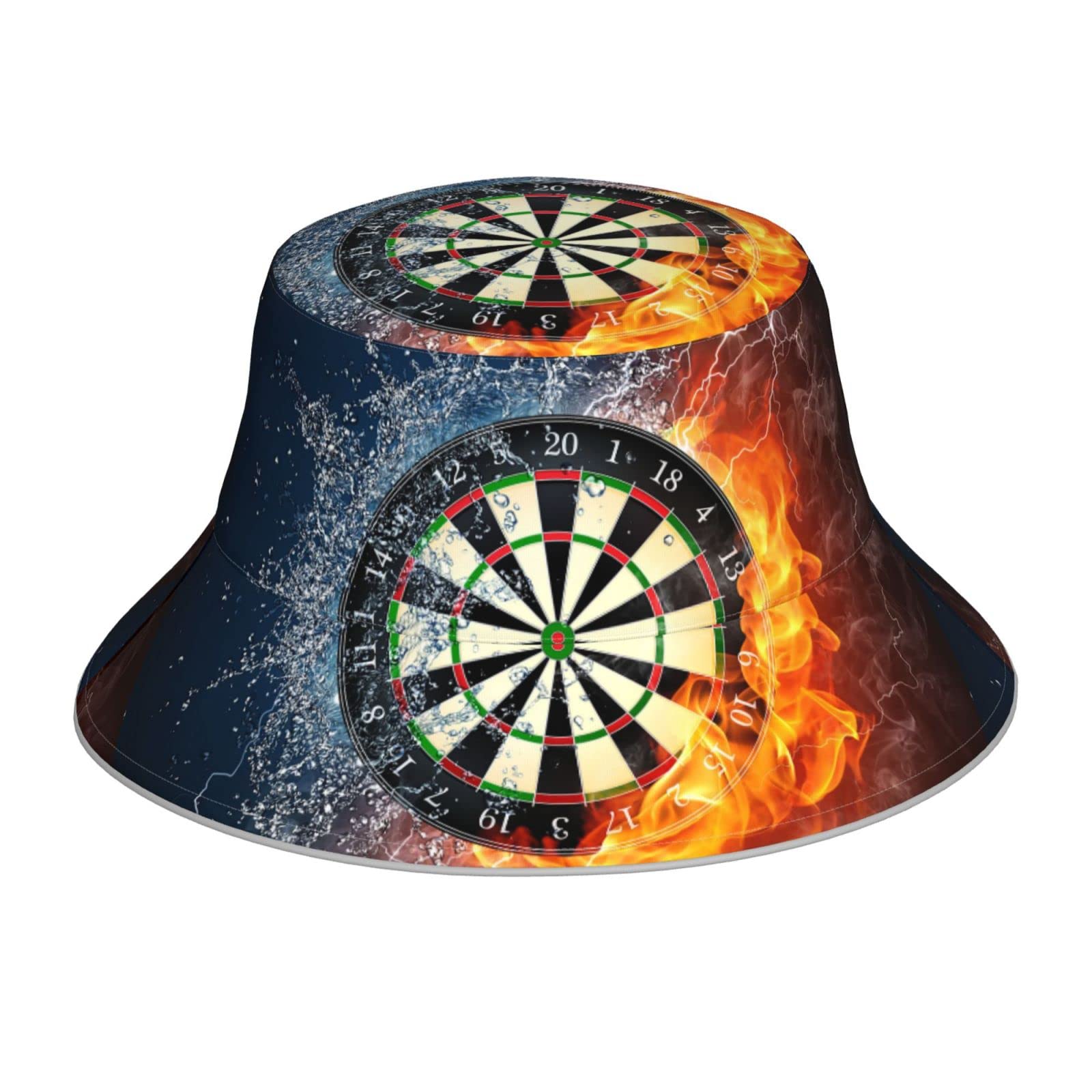 Kwqdozf Unisex As Pic Bucket Hat Dart Board Target Ice Fire Sun Beach Cap Fisherman Sun Cap Sunscreen Wide Brimmed Hat For Fishing Outdoor Traveling