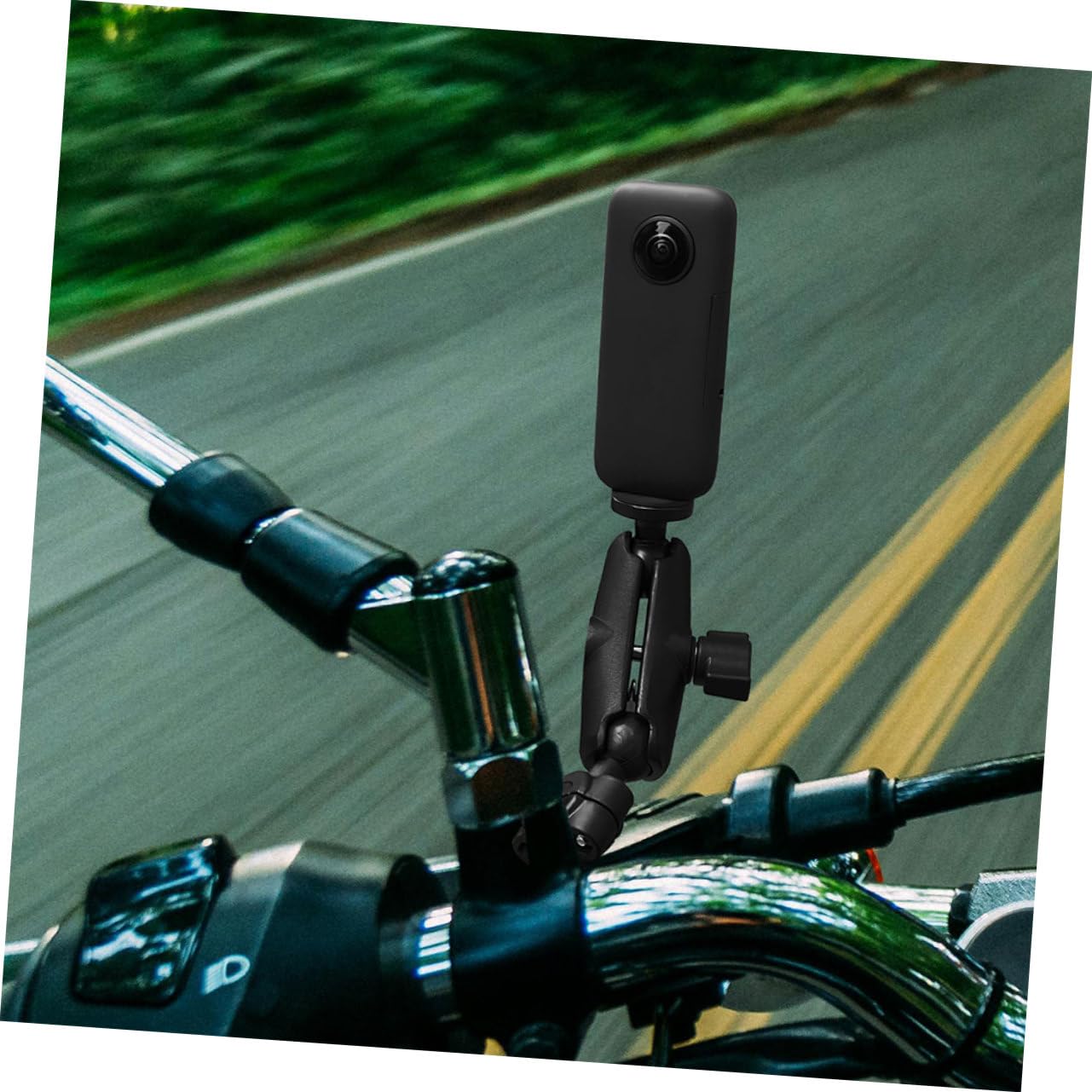 MOLUCKFU 2pcs Double Socket Arm Adapter for Motorcycle Aluminum Alloy Clamp Cameras Effortless Installation Sturdy Design for