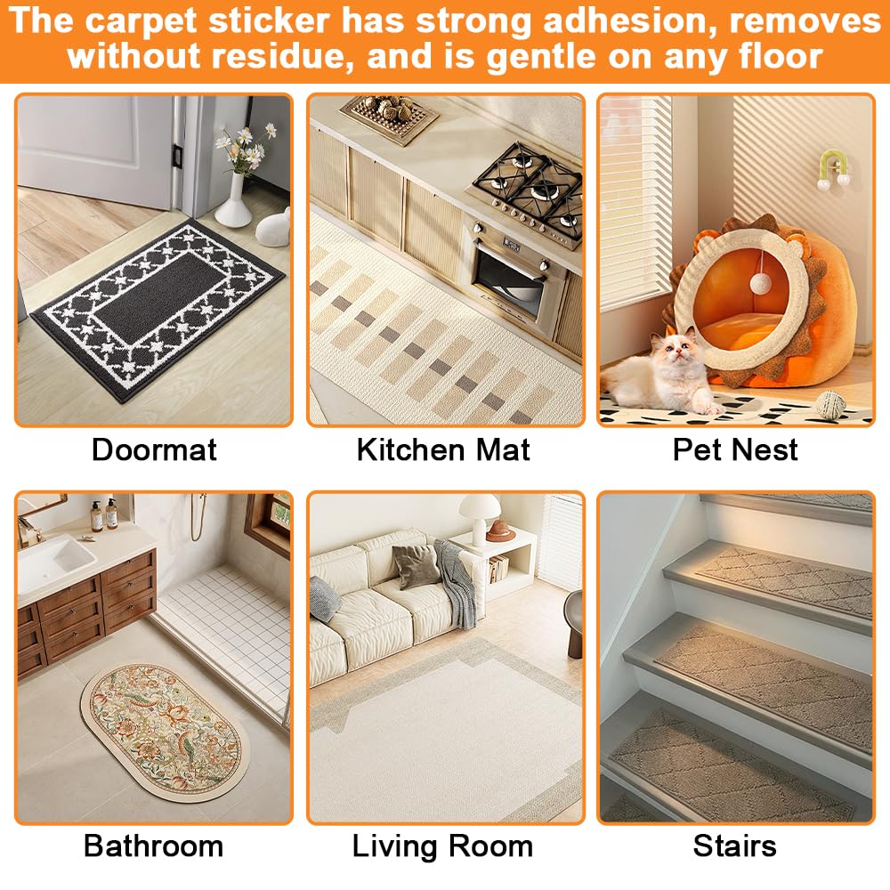 4 Tapis Anti-dérapants Pour Tapis – Lavables, Réutilisables, Fixation Facile Sans Colle