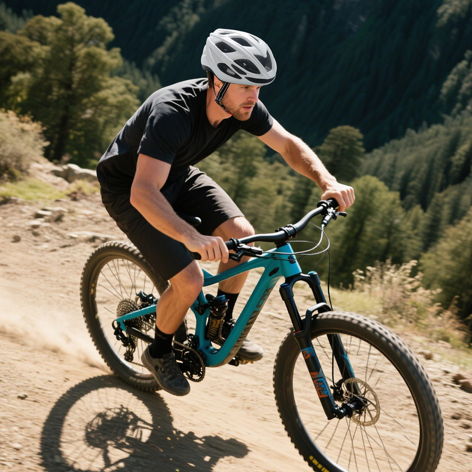 Casque De Cyclisme Léger Multisport pour Homme Et Femme, Adapté Au Vélo, Absorption De Chocs, Ventilation Optimale, Taille RÉglable 57-62cm, Matériau Polycarbonate Haut Résistant