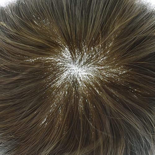 Miniatura 6 de Sistema de cabello para hombre con encaje frontal suizo con poliuretano alrededor de la base de cabello humano virgen europeo duradero para hombre