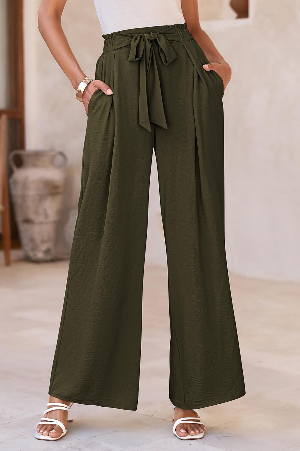 PRETTYGARDEN Women's Wide Leg Work Pants Business Casual High Waisted Loose Palazzo Trouser Summer Clothes - Image 8