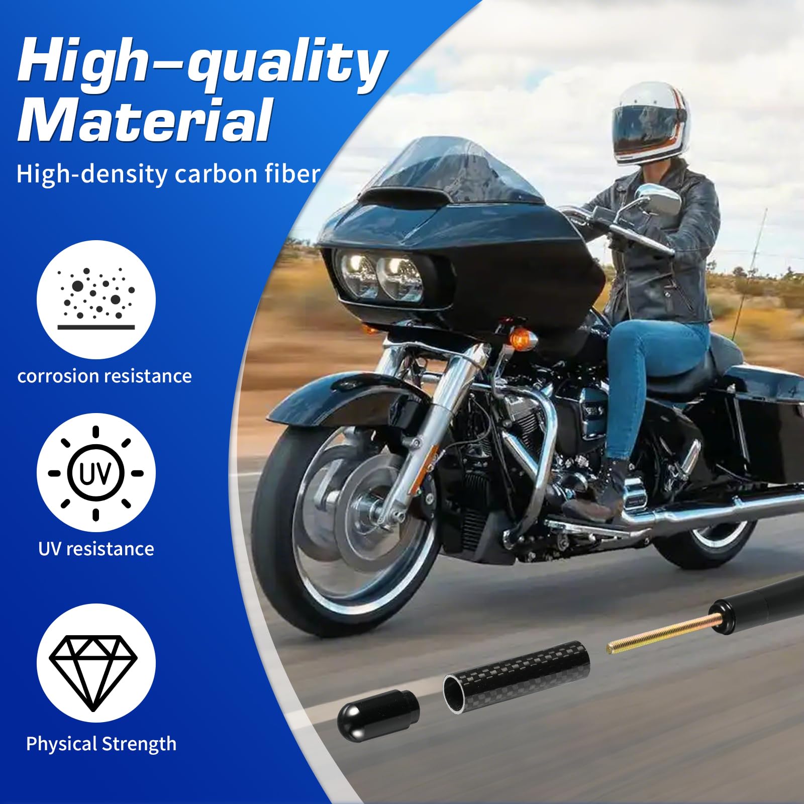 Amazon.co.jp: Tecreddy ショートオートバイアンテナ ハーレー