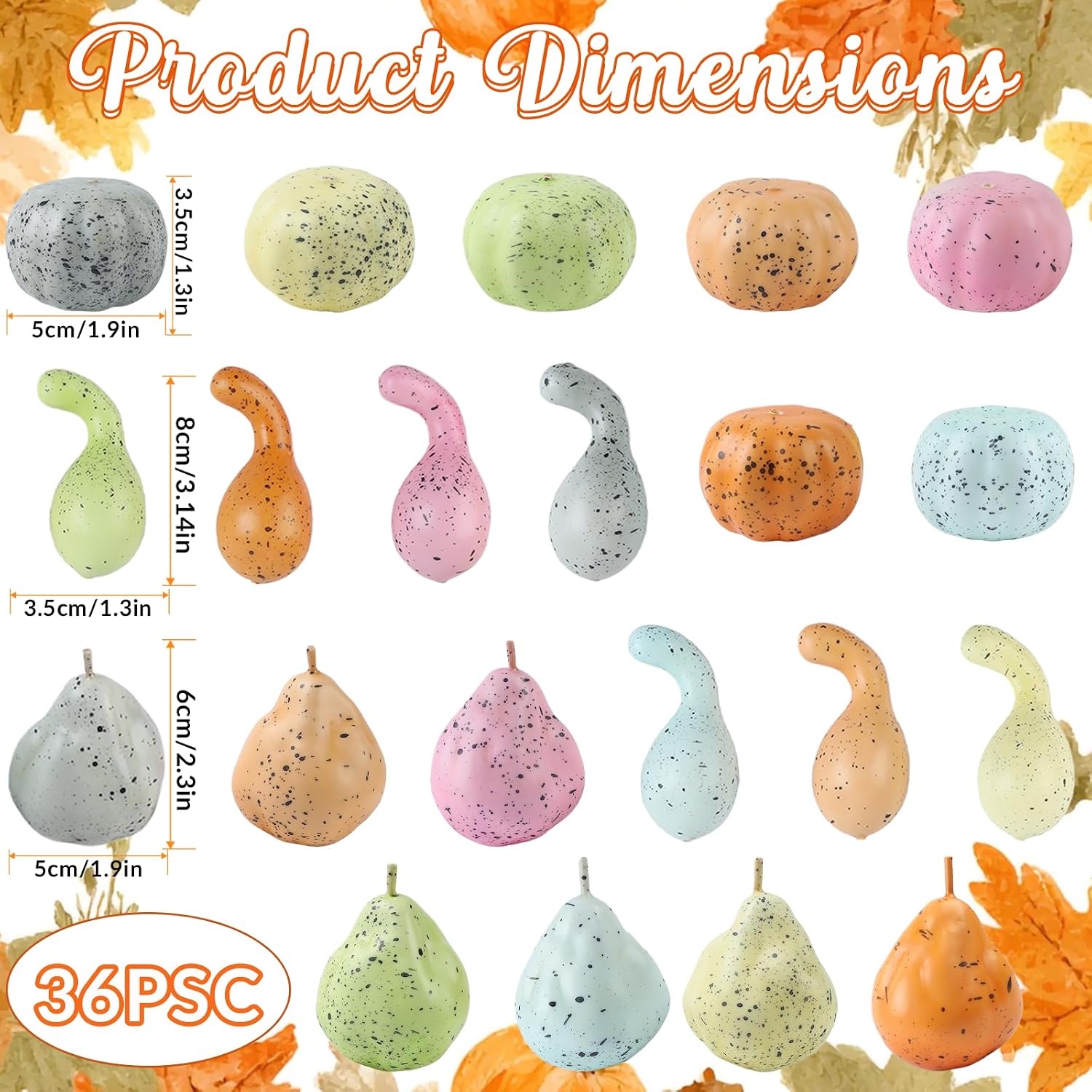 36 Pcs Multicolored Fake Pumpkins Faux Pumpkins for Fall Table Decor image 2