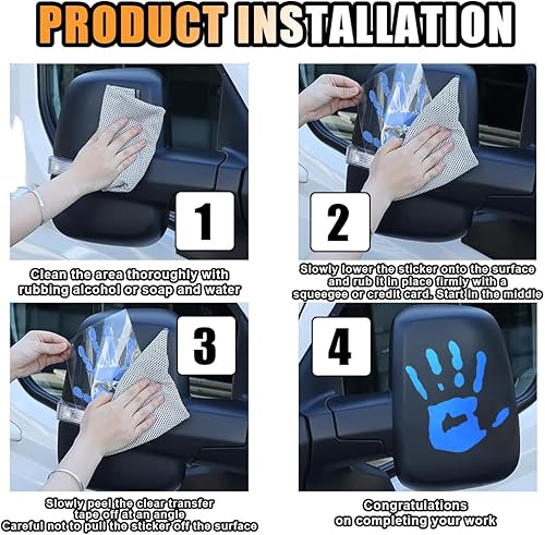 Miniatura 5 de 2 calcomanías onduladas para automóvil, calcomanías de mano con ondas para espejo retrovisor izquierdo y derecho, decoración de automóvil Lazy Waver