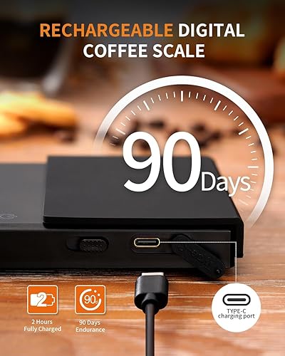 Miniatura 7 de SHARDOR Mini báscula de café profesional con temporizador, 0.01 onzas, de alta precisión, para verter sobre la báscula, báscula de café digital
